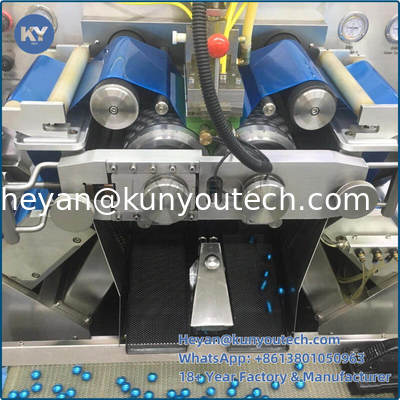 304/316L أجهزة صنع كبسولات ناعمة من الفولاذ المقاوم للصدأ مع 43470 كبسولات / ساعة الخروج و 0-5rpm سرعة قابلة للتعديل