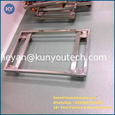 عربة من الفولاذ المقاوم للصدأ لنقل صواني التجفيف البلاستيكية / العجلات المتحركة